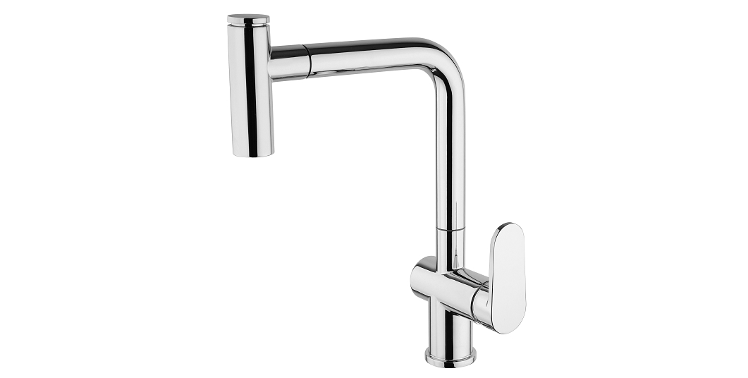 MITIGEUR D'EVIER MONOTROU DOMAO 300 A DOUCHETTE 2 JETS BEC HAUT NF