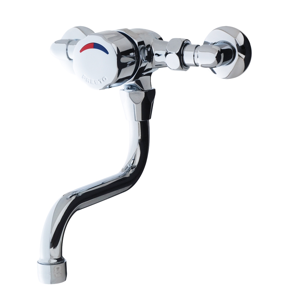 MITIGEUR DE LAVABO PRESTO 3500 MURAL TEMPORISE BOUTON CHROME