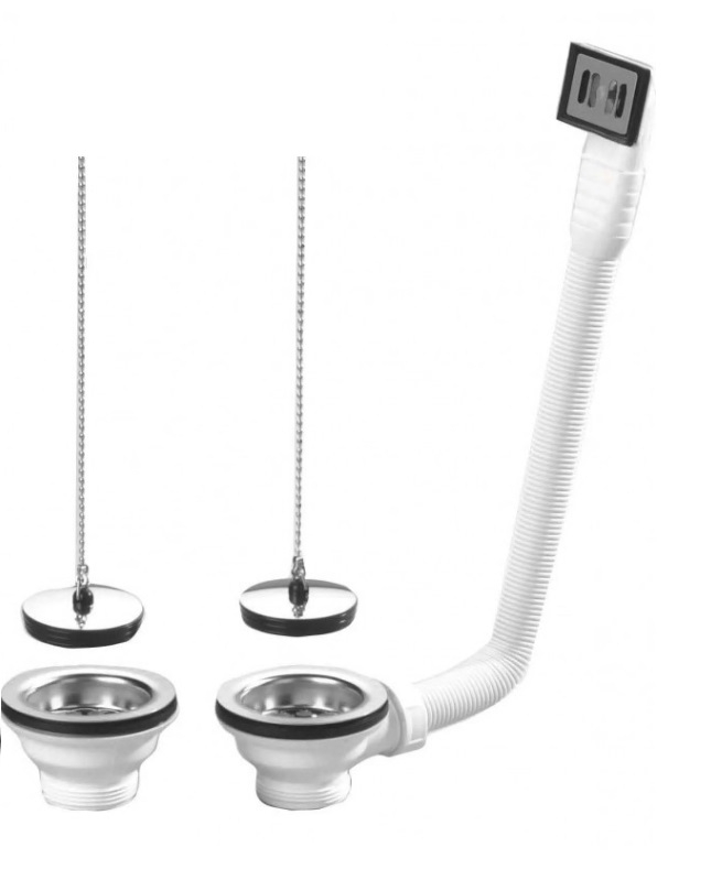 BONDE EVIER GRES 2 BACS 84MM + TROP PLEIN
